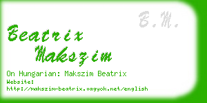 beatrix makszim business card